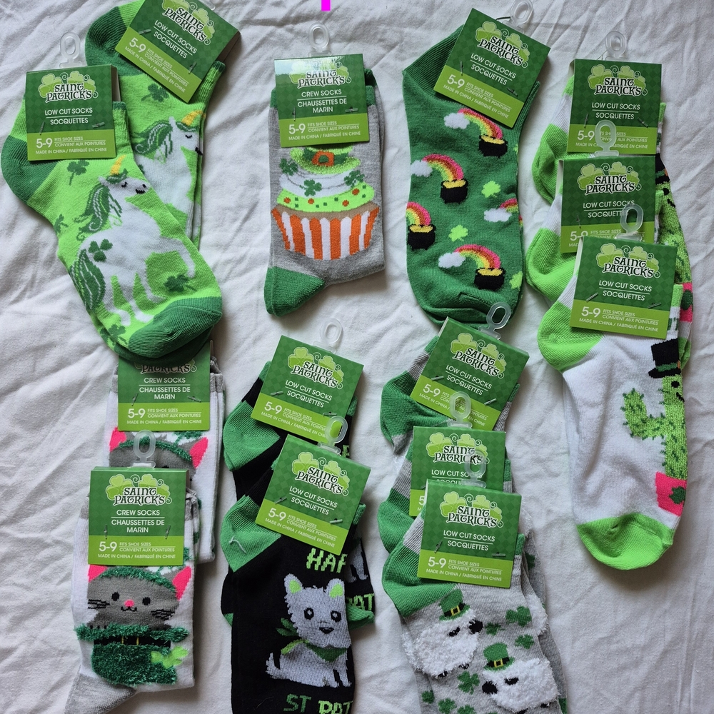 St. Patrick Green Socks Bundle- 14 Pair